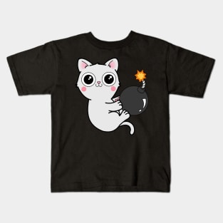 Kitty With a Ball of YaaAAAAA!!! - Explosives Expert Cat Playing with Bomb Kids T-Shirt